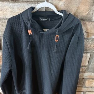Hunter Black Sweatshirt with Subtle Orange Details